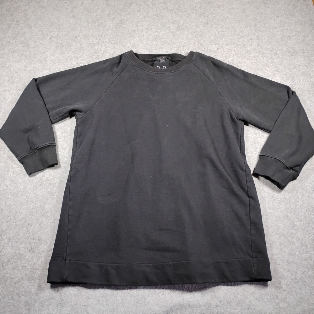 AllSaints Lee Lace Dress Black Cotton Oversized Tunic‎ Sweatshirt Large WD213T